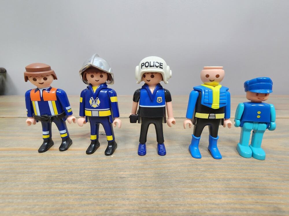 Playmobil Police Officer Figures And Firefighter Lot